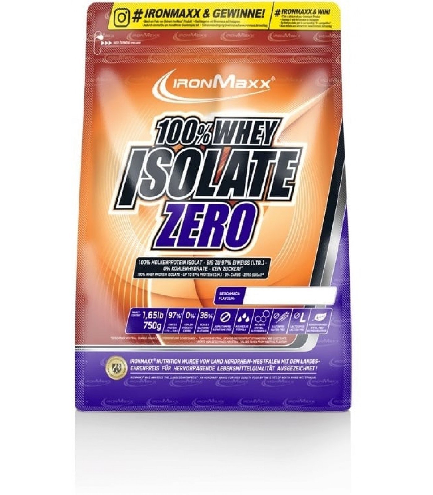 IronMaxx - 100% Whey Isolate Zero / 750gr.